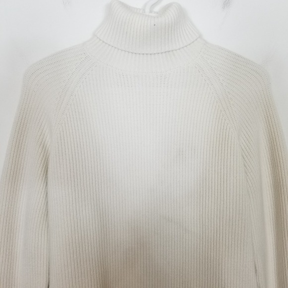 EVEREVE Women Turtleneck Pullover Sweater Sz XS White Ribbed Knit Classic - Picture 2 of 8